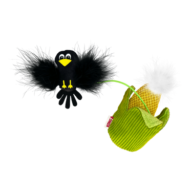 Kong Flingaroo Corny Plush Feather Cat Toy -